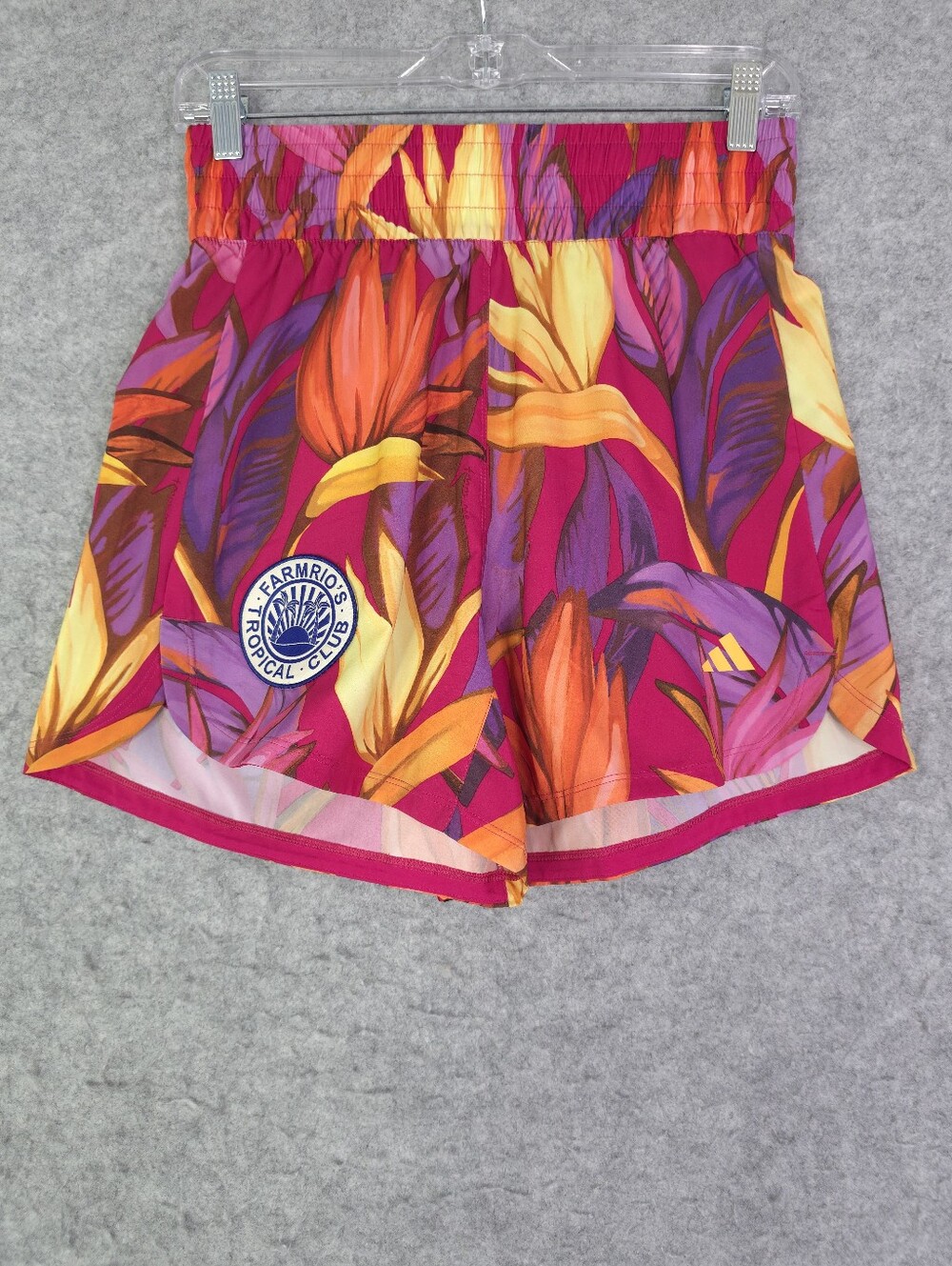FARM Rio Adidas Training Pacer Birds of Paradise Bold Pink Shorts - Picture 2 of 10